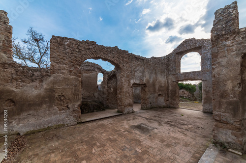 Monterano (Italy) - A ghost medieval town in the country of Lazio region, located in the province of Rome, perched on the summit plateau of the hill tuff.