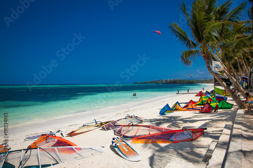 Windsurfing at Bulabog Beach Boracay. Philippines