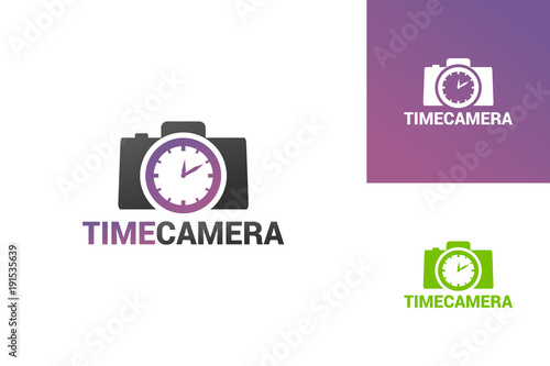 Time Camera Logo Template Design Vector, Emblem, Design Concept, Creative Symbol, Icon