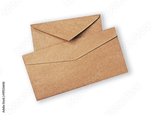 Two different vintage craft envelope for business correspondence © viktoriya89