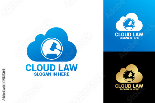 Cloud Law Logo Template Design Vector, Emblem, Design Concept, Creative Symbol, Icon