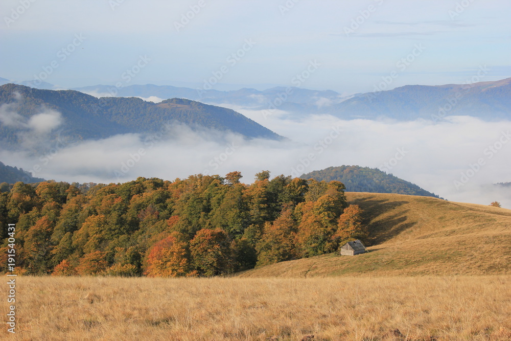 a lonely house in the mountains, Carpathians a lonely house in the mountains, Carpathians