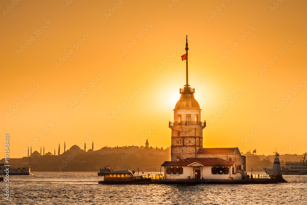 Maiden Tower or Kiz Kulesi Istanbul, Turkey