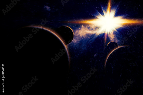 Fototapeta Naklejka Na Ścianę i Meble -  Planet / Planet landscape in space, digital retouch.