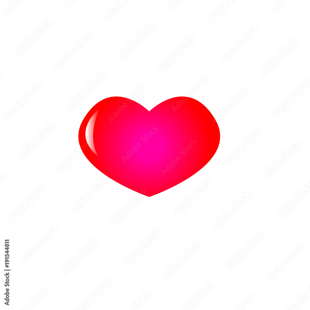 RED HEART ON WHITE BACKGROUND