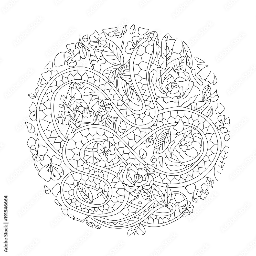 Snake circle doodle Snake circle doodle
