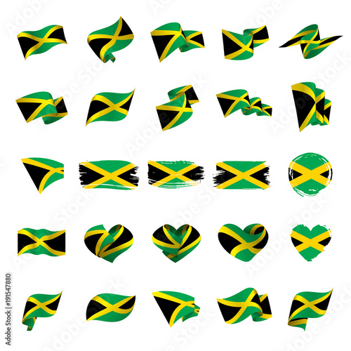 Jamaica flag, vector illustration