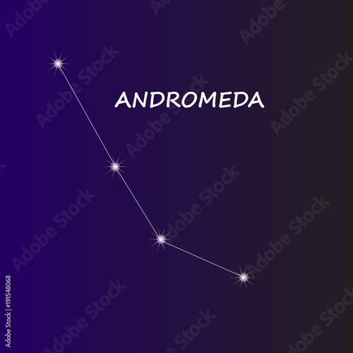 the constellation of Andromeda on a blue background
