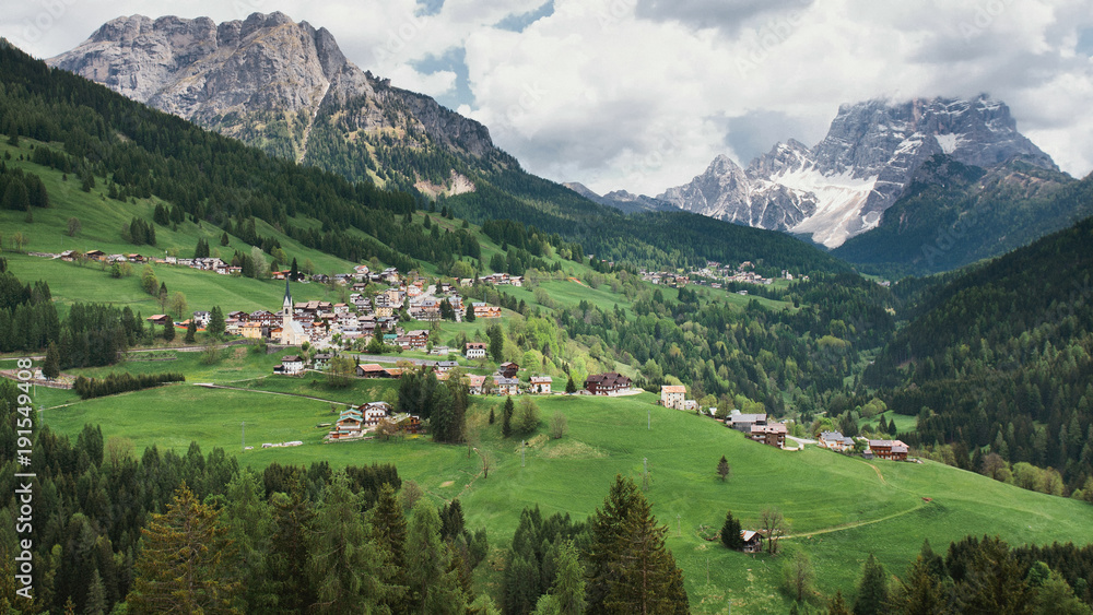 Picturesque Village in the Italian Alps