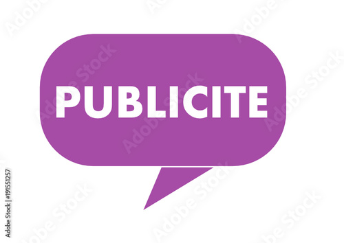publicité,mot dans bulle violette,concept