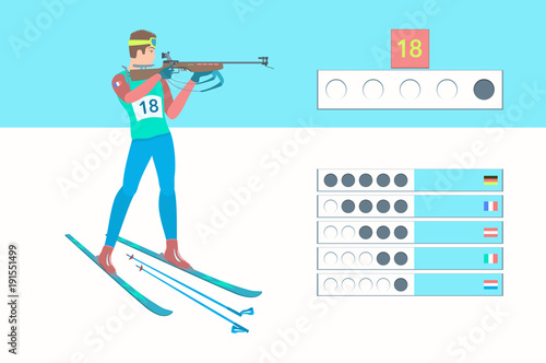 Winter sport Biathlon.