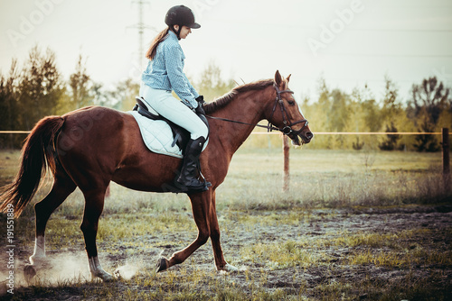Girl riding a horse © sergo321