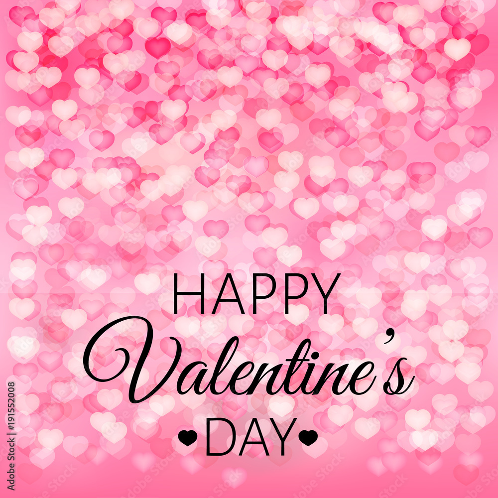 Valentine’s day greeting card. Hearts vector background. Easy to edit design template.
