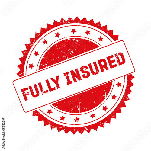 Fotografija Fully Insured red grunge stamp isolated