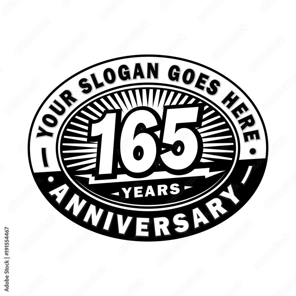 165 years anniversary design template. Vector and illustration. 165th logo. 