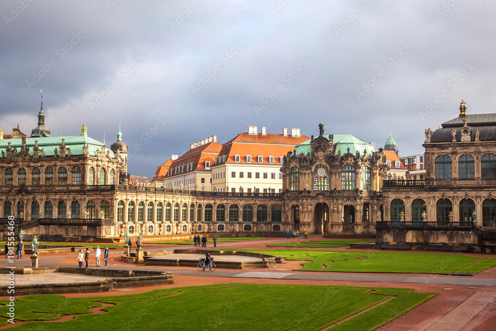 22.01.2018 Dresden, Germany - Zwinger Palace (architect Matthaus Poppelmann) - royal palace since 17 century in Dresden