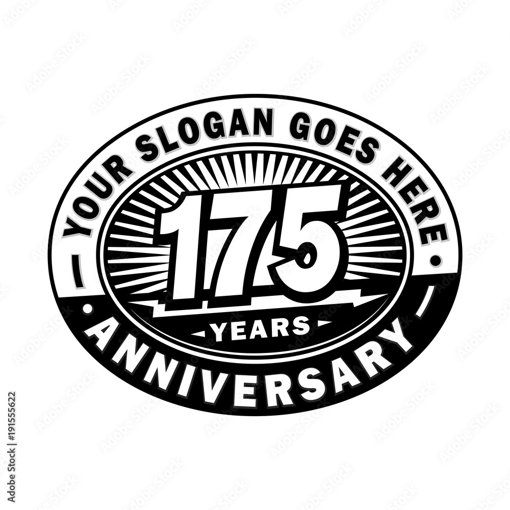 175 years anniversary design template. Vector and illustration. 175th logo. 