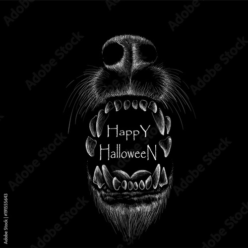 The Vector logo dog for T-shirt design or outwear.  Hunting tattoo dog  style background.
