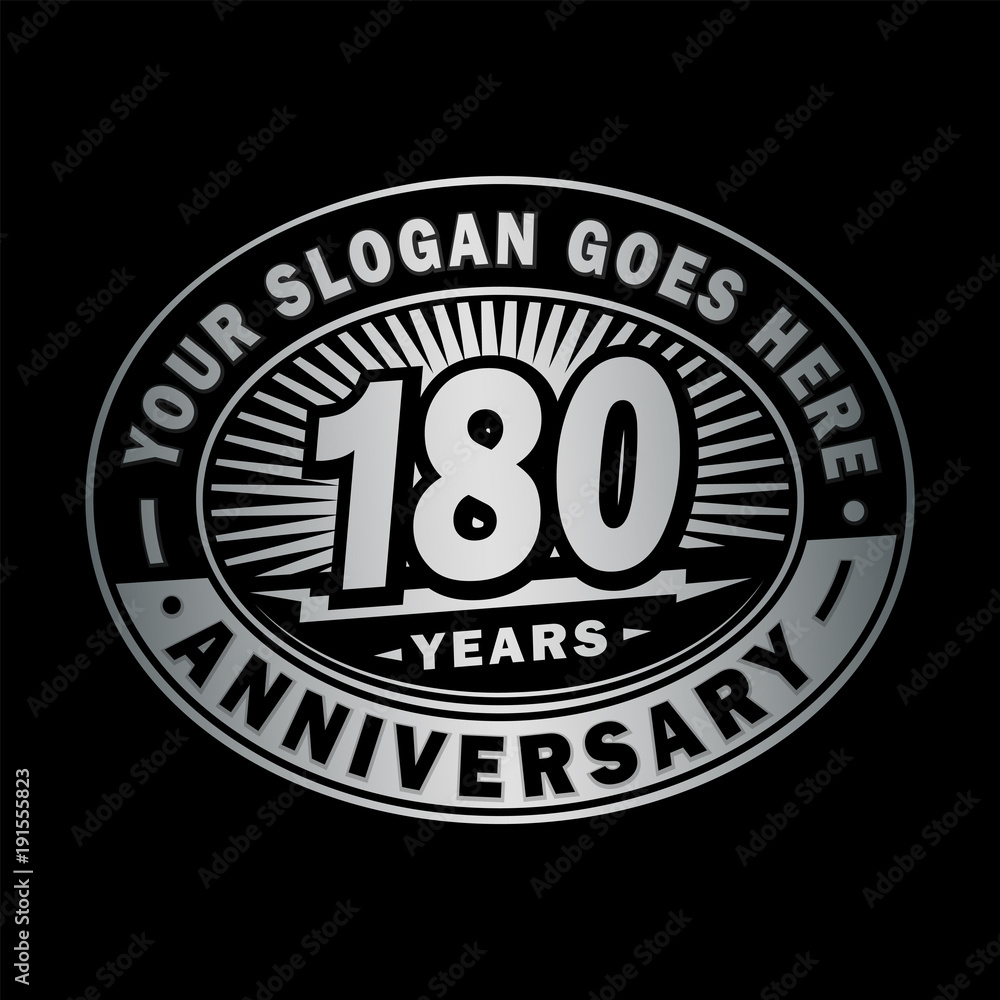 Fototapeta premium 180 years anniversary design template. Vector and illustration. 180th logo. 