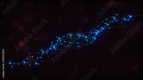 Abstract Crypto Stock Exchange Graph