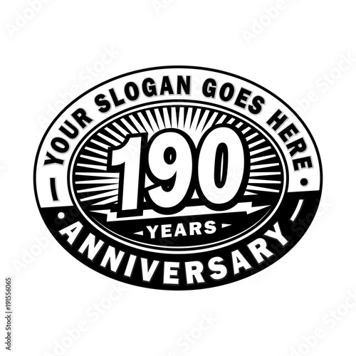 190 years anniversary design template. Vector and illustration. 190th logo. 