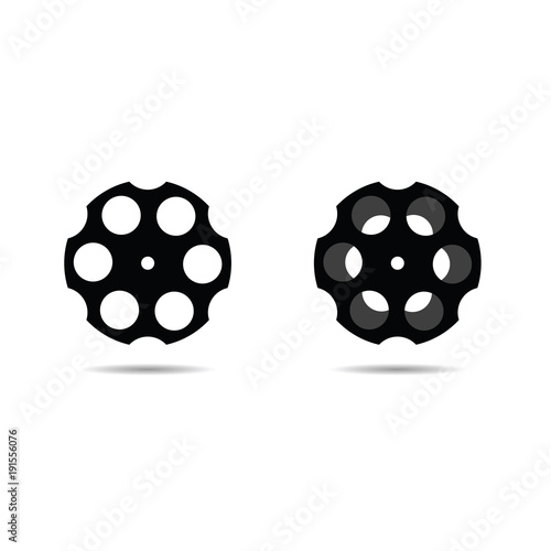revolver cylinder icon in black