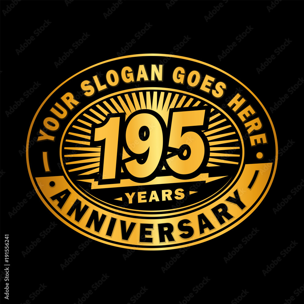 195 years anniversary design template. Vector and illustration. 195th logo. 
