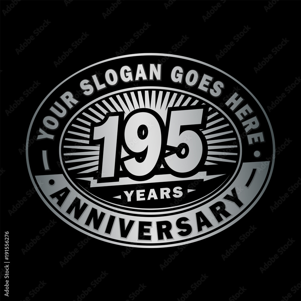 195 years anniversary design template. Vector and illustration. 195th logo. 
