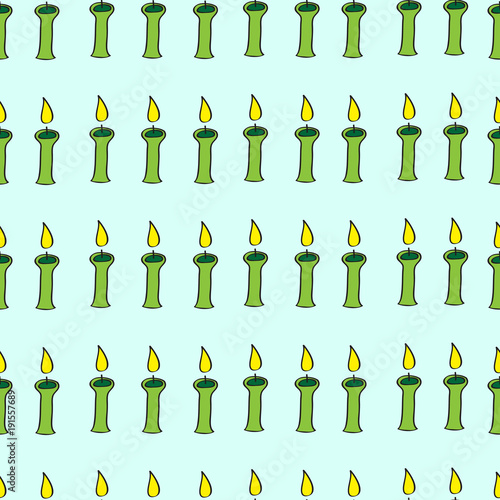 Seamless pattent with candles. Vector. photo