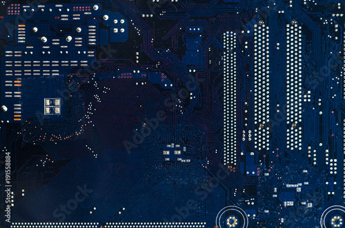 Macro shot of a dirty circuit board photo