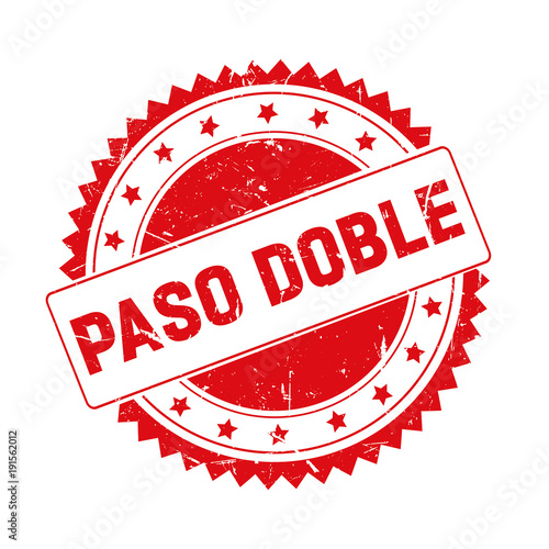 Paso Doble red grunge stamp isolated photo