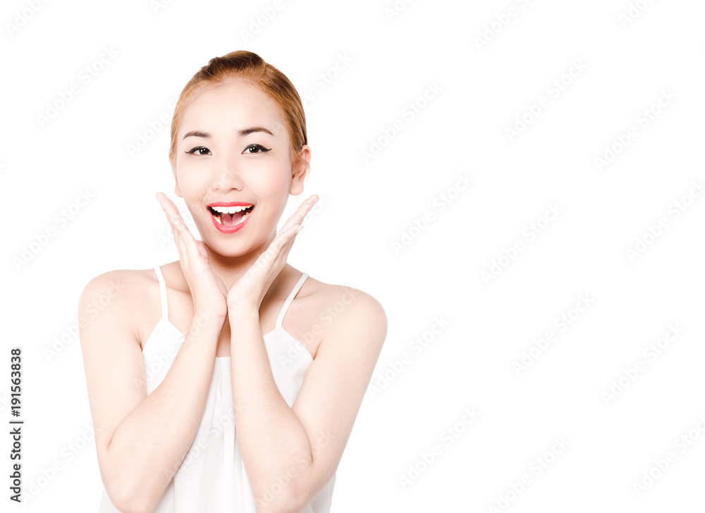 Natural Beauty Portrait. Beautiful Spa Woman . Perfect Fresh Skin.Portrait of the young caucasian beautiful girl , isolated on white background Natural Beauty Portrait. Beautiful Spa Woman . Perfect Fresh Skin.Portrait of the young caucasian beautiful girl , isolated on white background