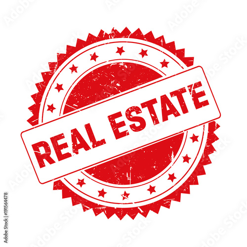 Real Estate red grunge stamp isolated