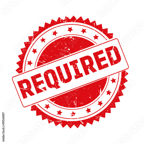 Required red grunge stamp isolated