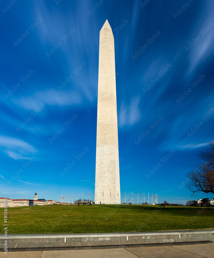 Wide angle view of Washington Monument