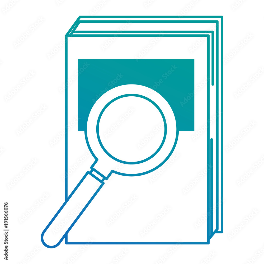 text book with magnifying glass vector illustration design text book with magnifying glass vector illustration design
