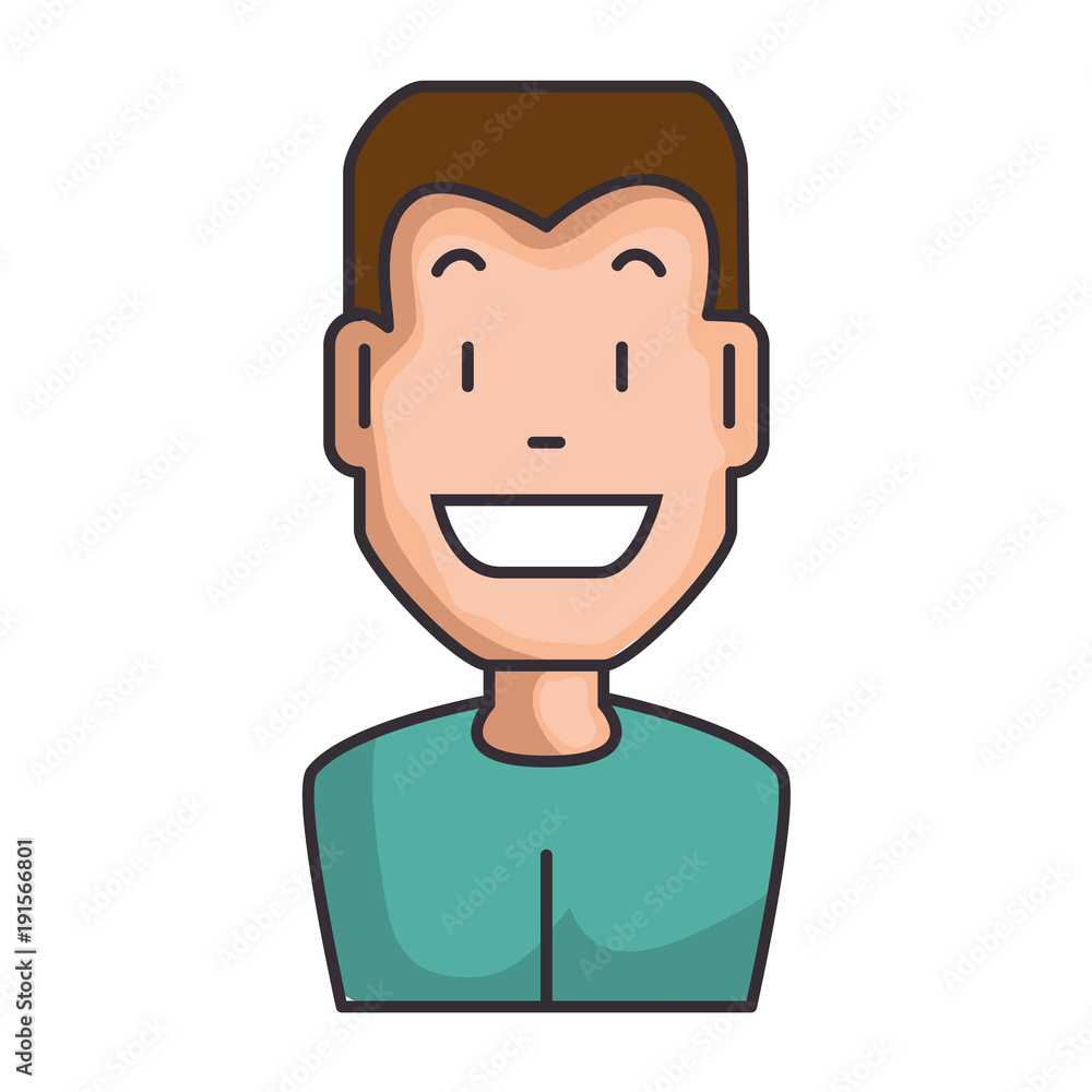 young man model avatar character vector illustration design