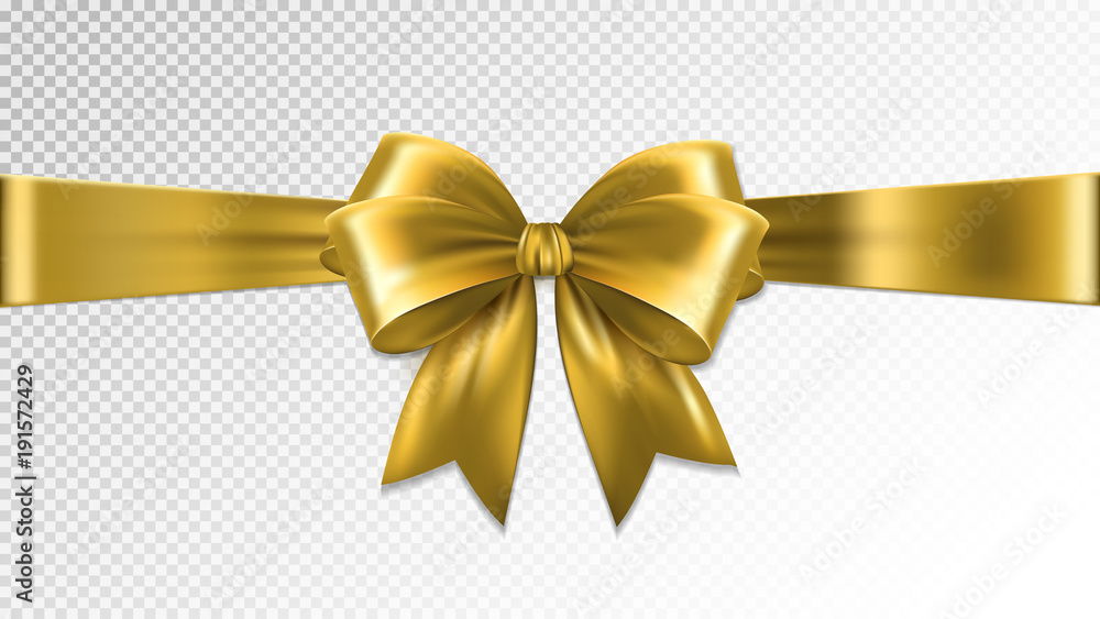 Shiny gold satin ribbon on transparent background. Vector Shiny gold satin ribbon on transparent background. Vector