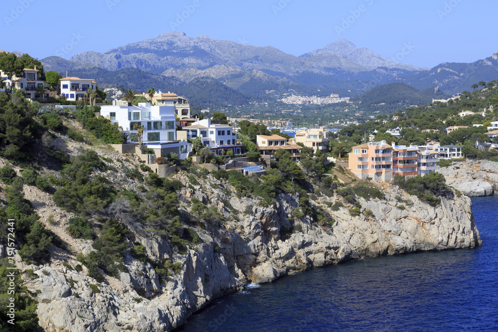 Europe, Spain, Balearic Islands, Mallorca. Waterfront. Port d'Andratx.