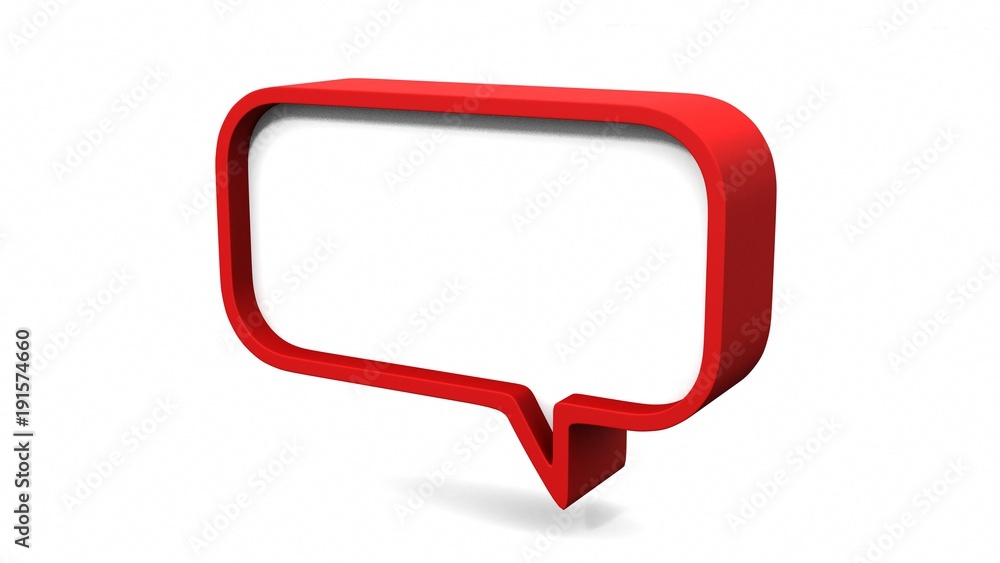 Fototapeta premium Red colorful dialog speech bubbles. 3D rendering