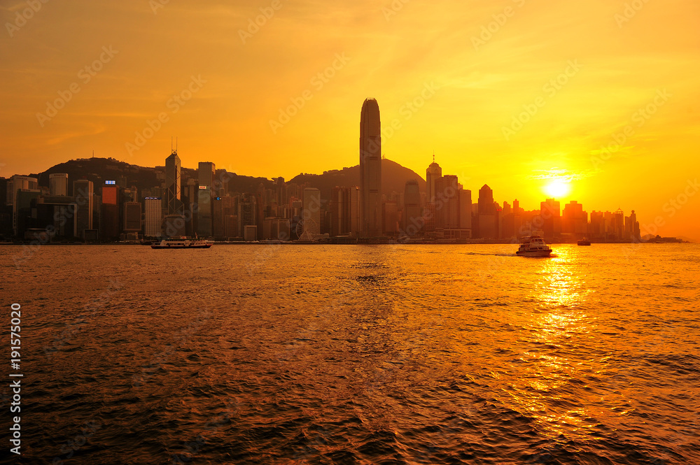 Hong Kong Cityscape at Sunset Hong Kong Cityscape at Sunset