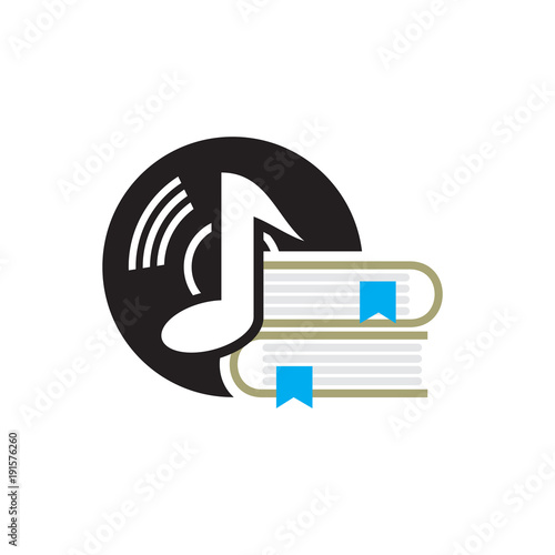 Book Music Logo Icon Design