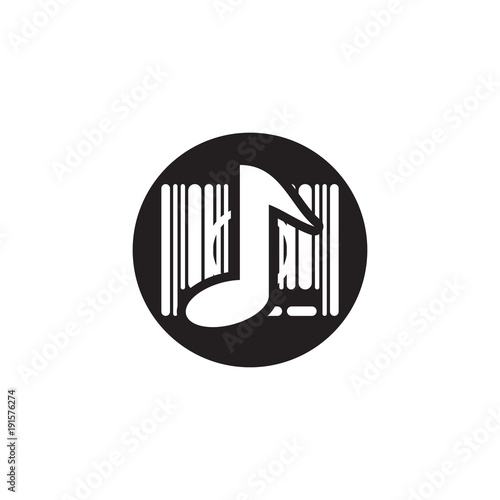 Barcode Music Logo Icon Design