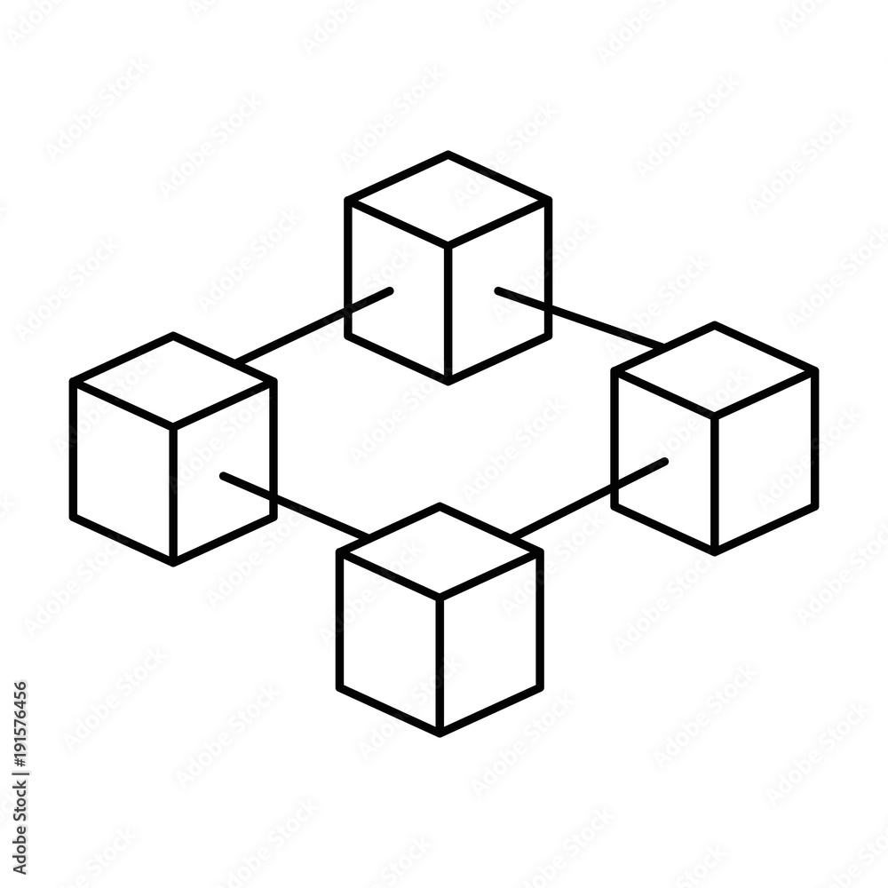 cubes network isolated icon vector illustration design cubes network isolated icon vector illustration design