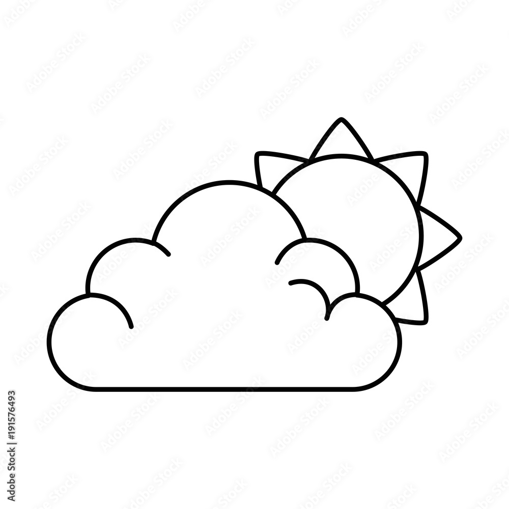 summer sun with clouds vector illustration design summer sun with clouds vector illustration design