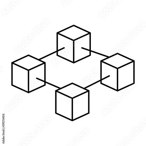 cubes network isolated icon vector illustration design