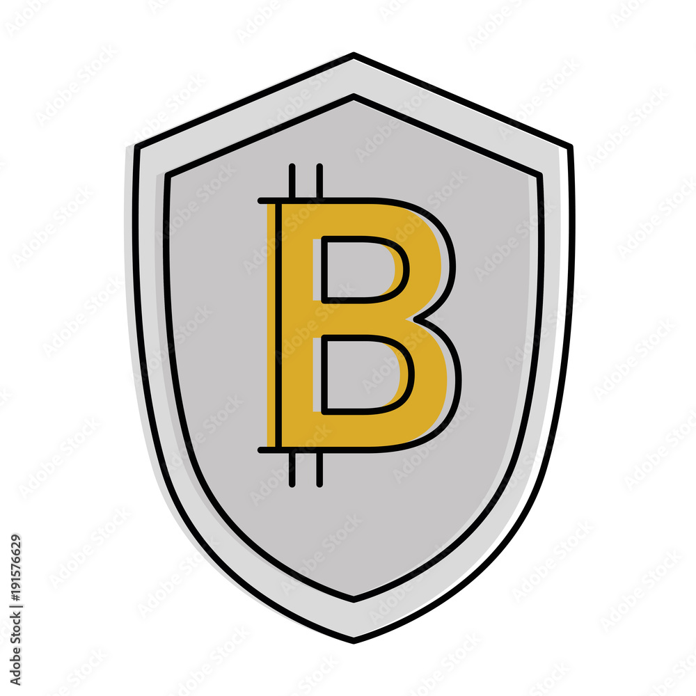 shield with bitcoin icon vector illustration design shield with bitcoin icon vector illustration design