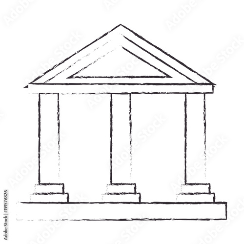 bank building isolated icon vector illustration design