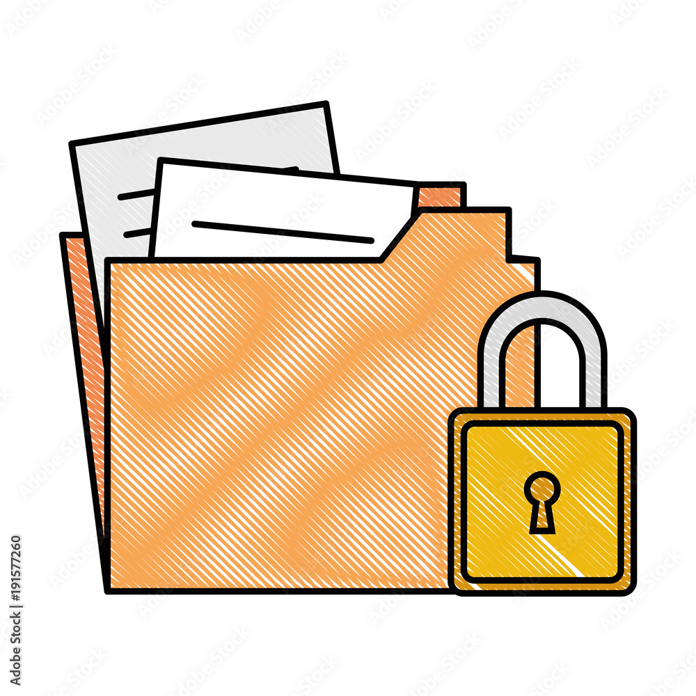 folder document with padlock vector illustration design folder document with padlock vector illustration design