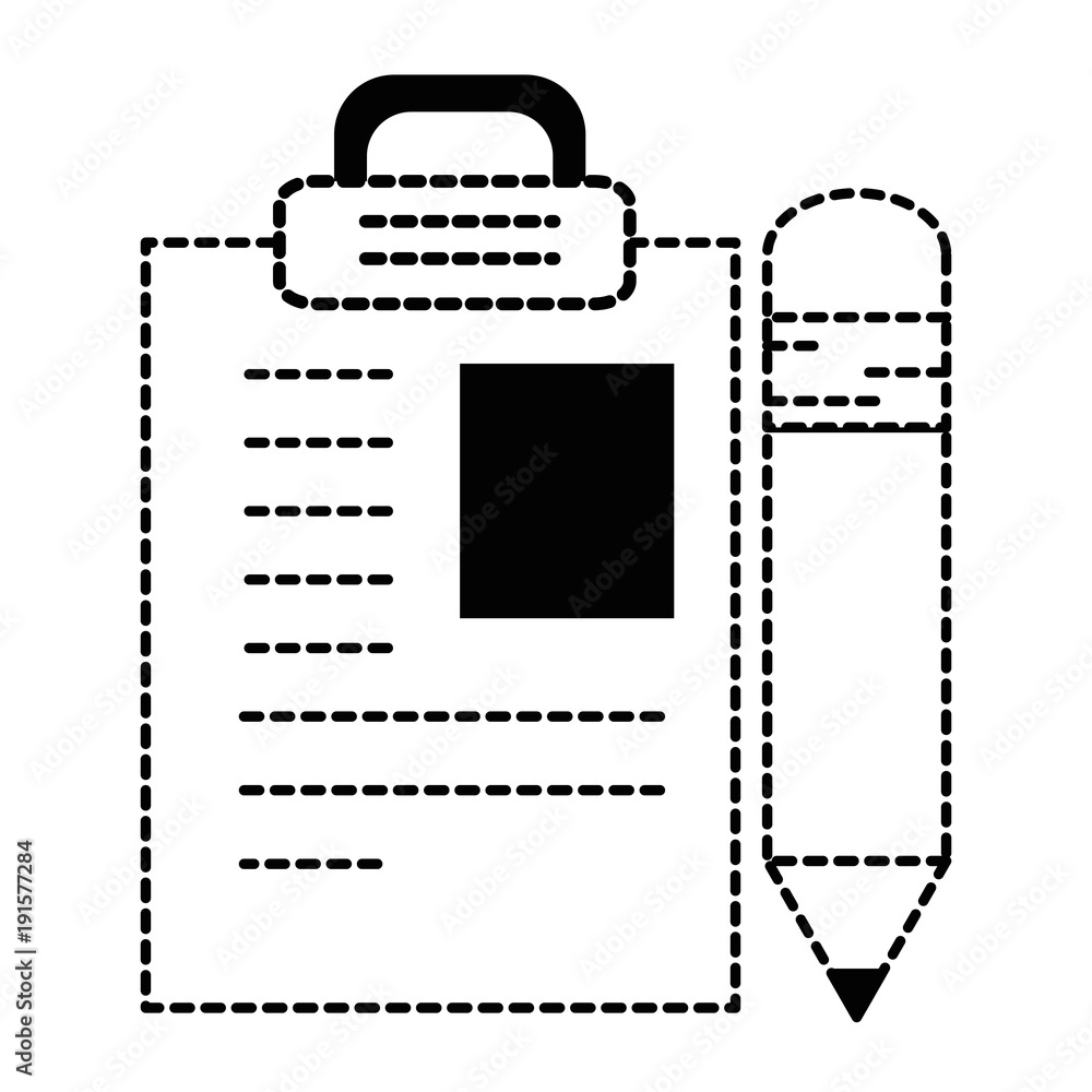 paper document with pencil vector illustration design